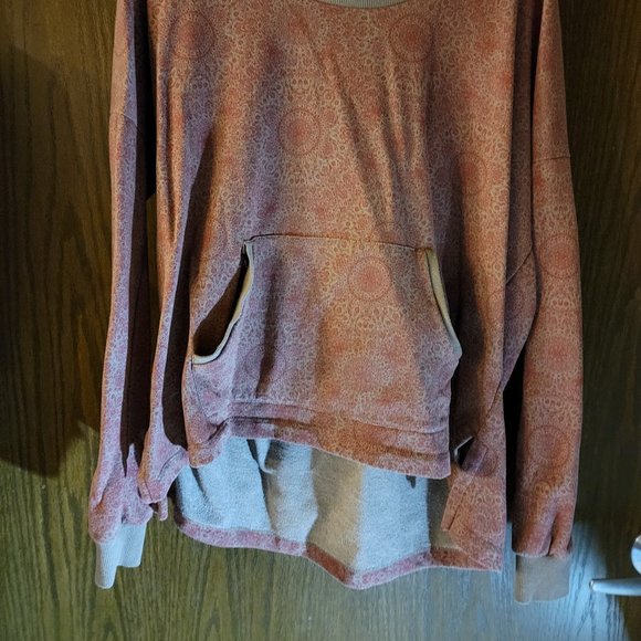 Alternative  Vintage Look Washed High Low Yoga Hoodie Size Large - Picture 10 of 12